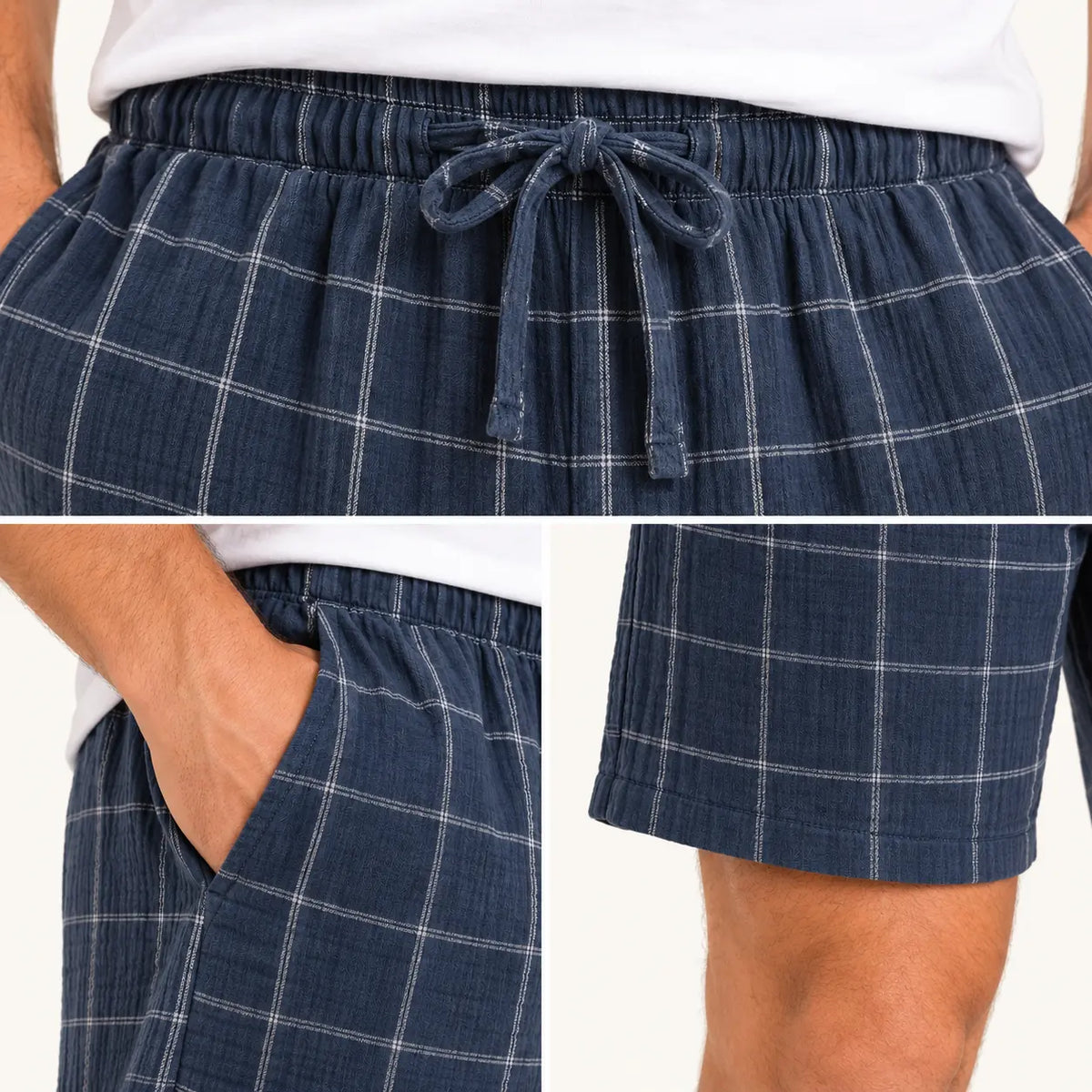 Bas De Pyjama Coton À Carreaux – vue 3 | le Juste Pyjama