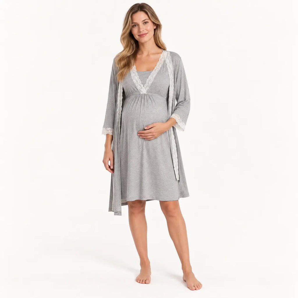 Chemise De Nuit Coton Femme Gris | le Juste Pyjama