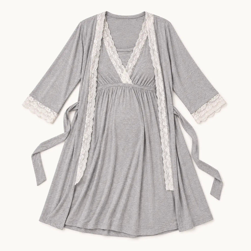 Chemise De Nuit Coton Femme Gris – vue 6 | le Juste Pyjama