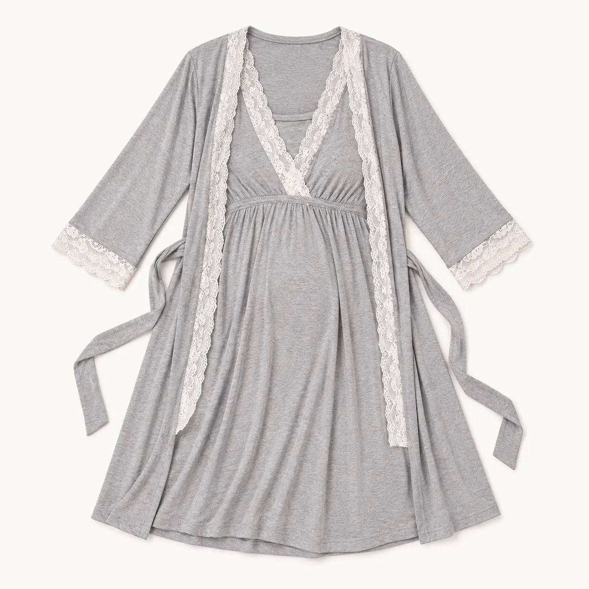 Chemise De Nuit Coton Femme Gris – vue 6 | le Juste Pyjama