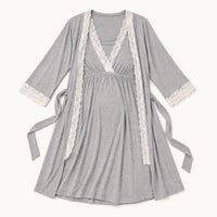 Chemise De Nuit Coton Femme Gris – vue 6 | le Juste Pyjama