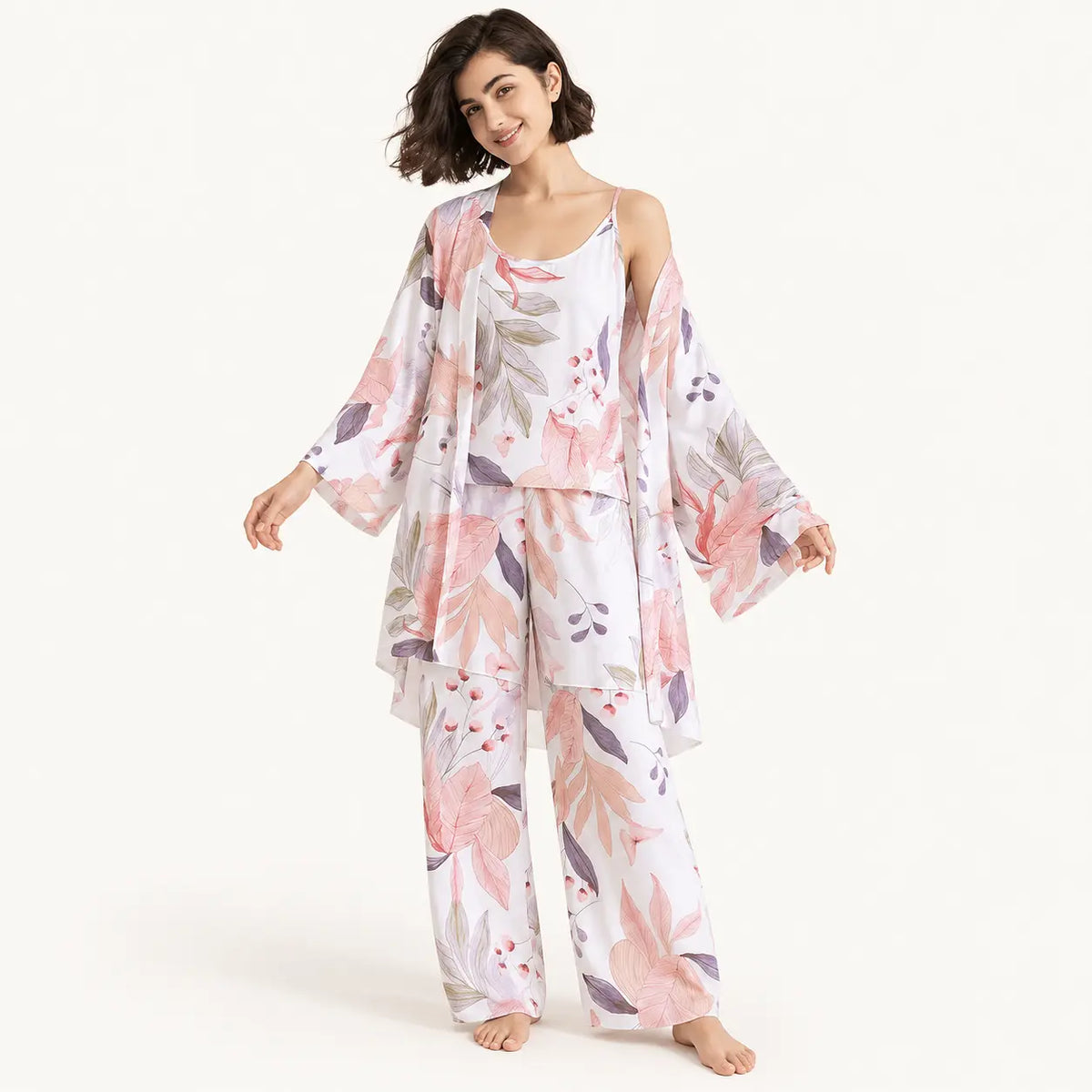 Ensemble De Pyjama 3 Pièces Floral Polyester | le Juste Pyjama