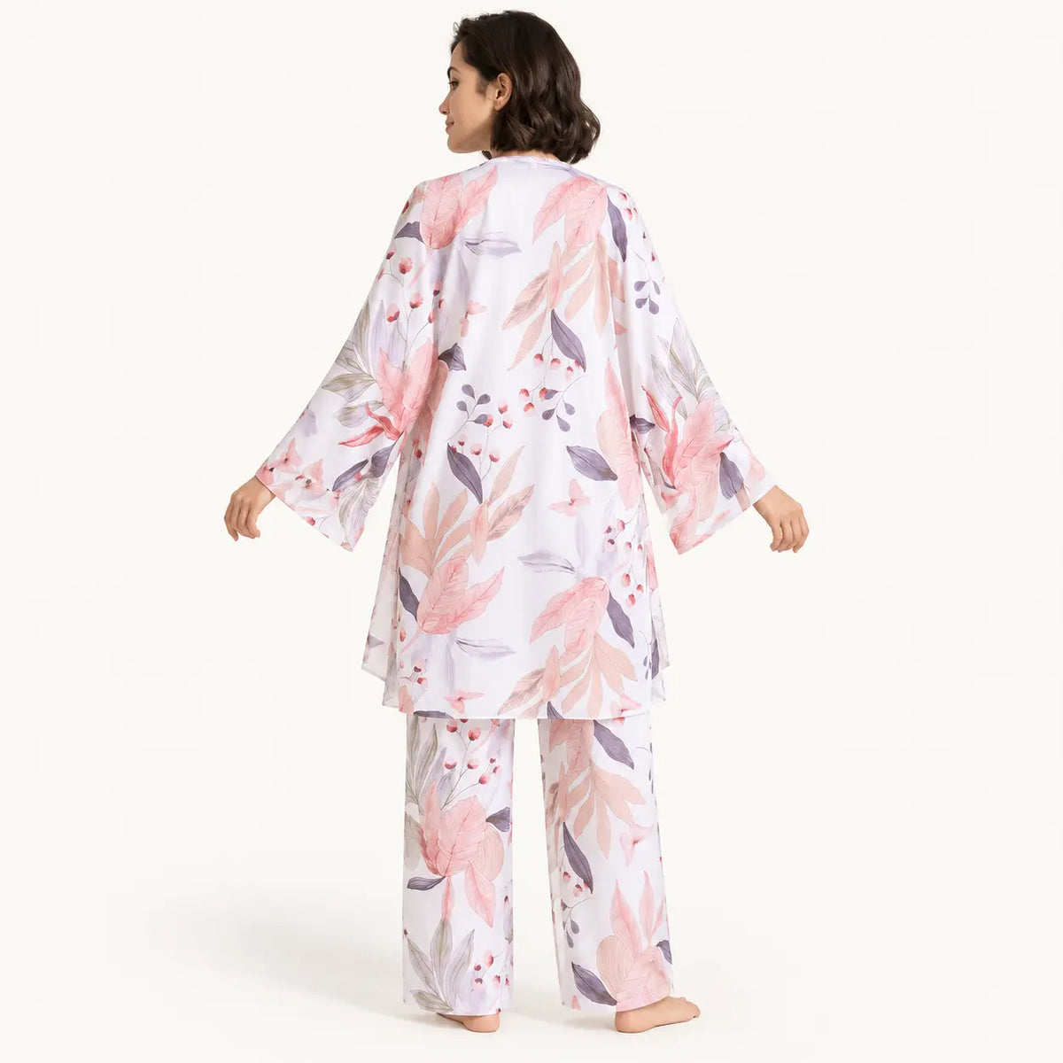 Ensemble De Pyjama 3 Pièces Floral Polyester – vue 2 | le Juste Pyjama