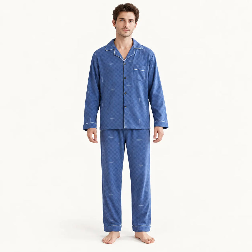 Ensemble De Pyjama Bleu Motif Lettres | le Juste Pyjama