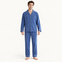 Ensemble De Pyjama Bleu Motif Lettres | le Juste Pyjama
