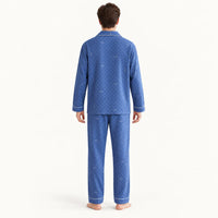 Ensemble De Pyjama Bleu Motif Lettres – vue 2 | le Juste Pyjama