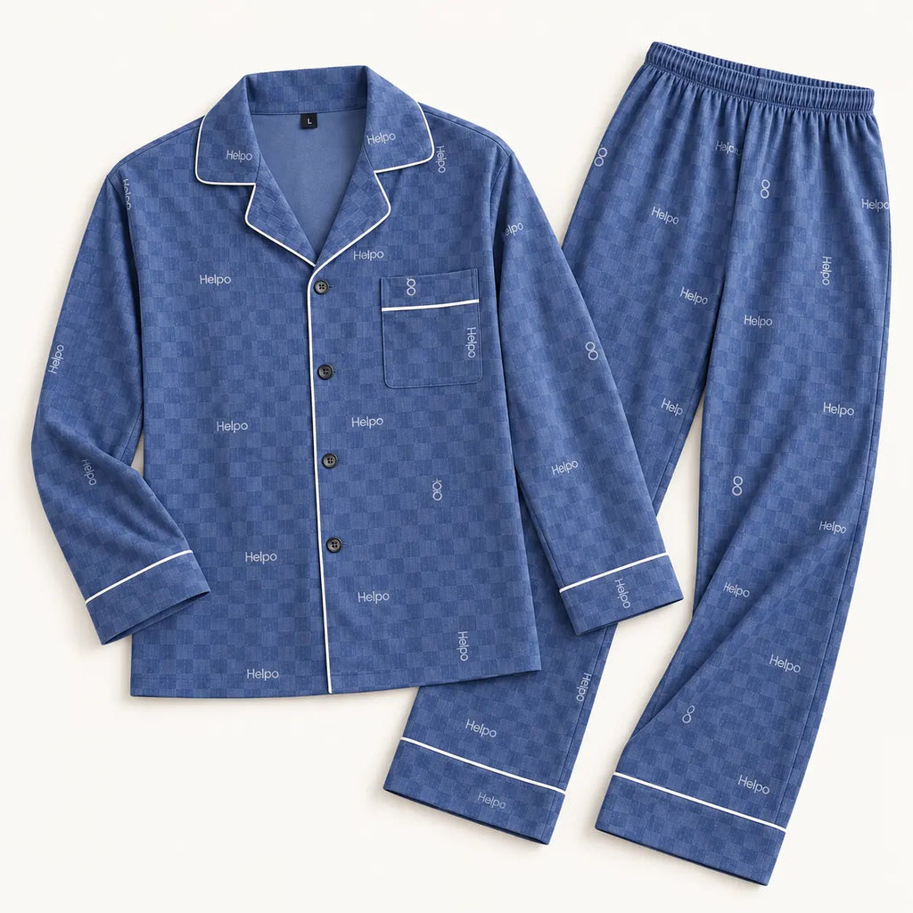 Ensemble De Pyjama Bleu Motif Lettres – vue 5 | le Juste Pyjama