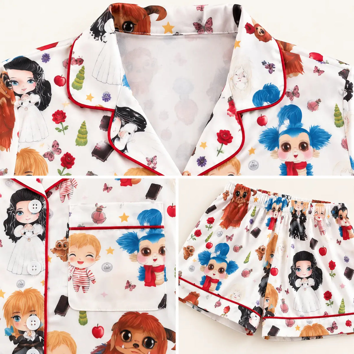 Ensemble De Pyjama Imprimé Dessin Animé Col Tailleur Fantasy – vue 5 | le Juste Pyjama