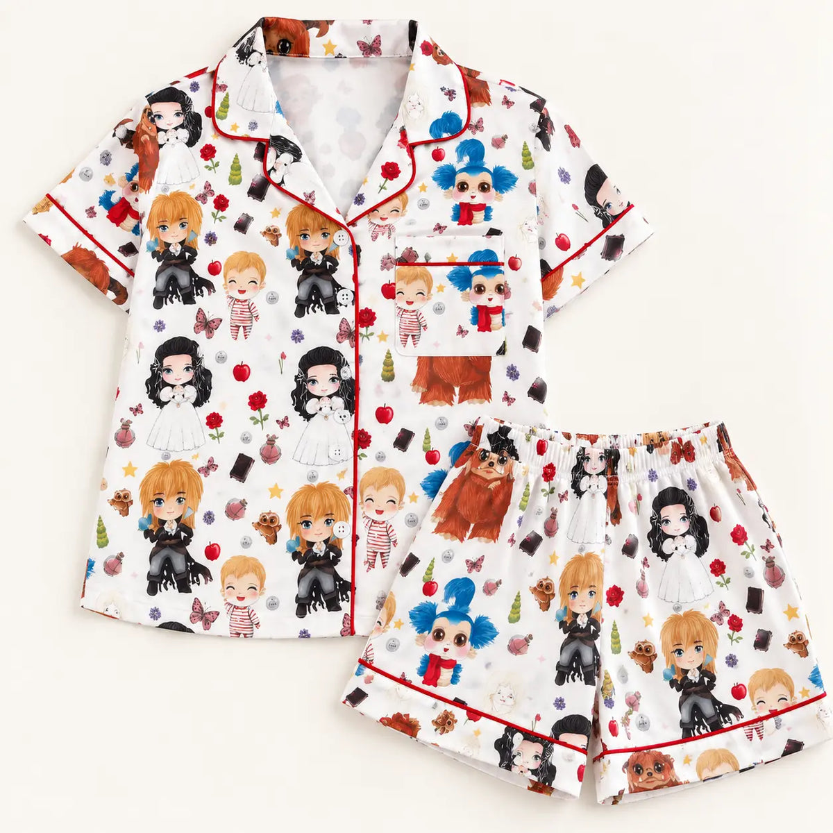 Ensemble De Pyjama Imprimé Dessin Animé Col Tailleur Fantasy – vue 2 | le Juste Pyjama