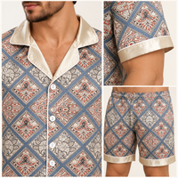 Ensemble Pyjama Homme Motif Géométrique Satiné Imprimé – vue 4 | le Juste Pyjama