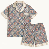 Ensemble Pyjama Homme Motif Géométrique Satiné Imprimé – vue 5 | le Juste Pyjama