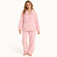 Ensemble Pyjama Polaire Rose Corail Pour Femme | le Juste Pyjama