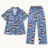 Ensemble De Pyjama En Satin Imprimé Lapin – vue 5 | le Juste Pyjama