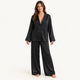 Ensemble De Pyjama Fluide Satiné En Satin Noir | le Juste Pyjama