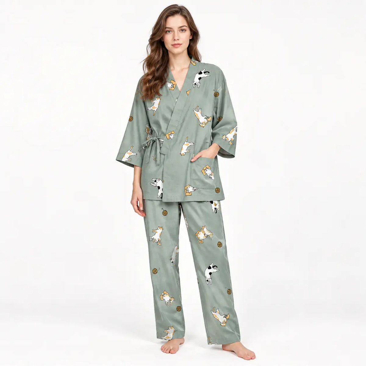 Ensemble De Pyjama Kimono Gaze De Coton Style | le Juste Pyjama