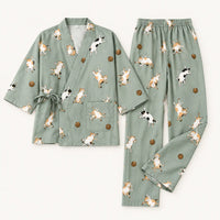 Ensemble De Pyjama Kimono Gaze De Coton Style – vue 5 | le Juste Pyjama