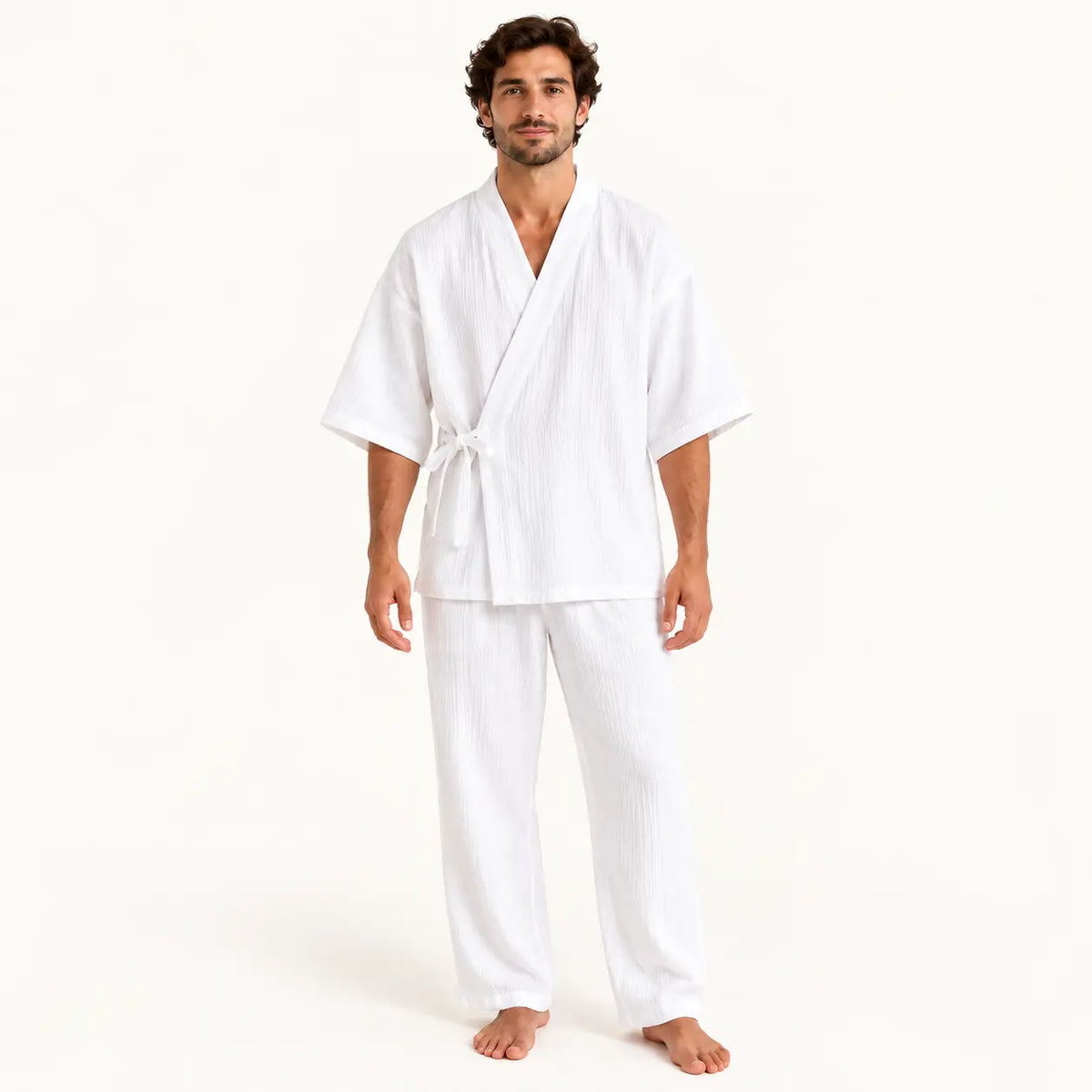 Ensemble De Pyjama Style Kimono En Coton – vue 6 | le Juste Pyjama