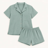 Ensemble Pyjama Short Gaufré – vue 5 | le Juste Pyjama