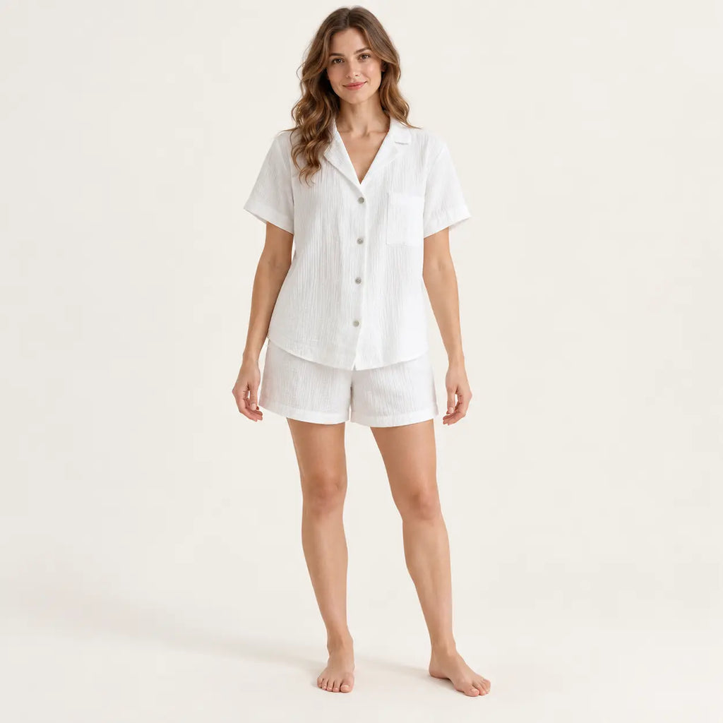Ensemble Pyjama Short Gaufré – vue 6 | le Juste Pyjama