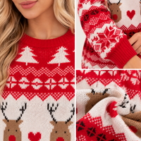 Pull de Noël Femme en Maille Jacquard Motif Renne – vue 4 | le Juste Pyjama