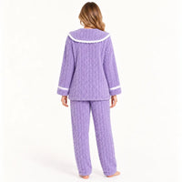 Pyjama Boutonné Flanelle Épais En Polaire De Corail Chaud – vue 2 | le Juste Pyjama