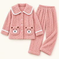 Pyjama Boutonné Flanelle Épais En Polaire De Corail Chaud – vue 6 | le Juste Pyjama