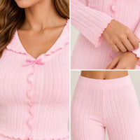 Pyjama Côtelé Rose – vue 4 | le Juste Pyjama
