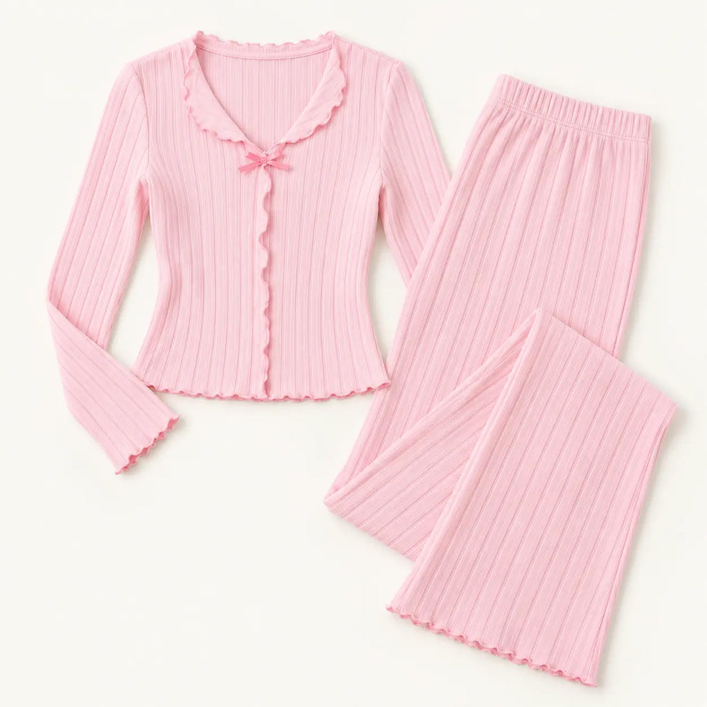 Pyjama Côtelé Rose – vue 5 | le Juste Pyjama