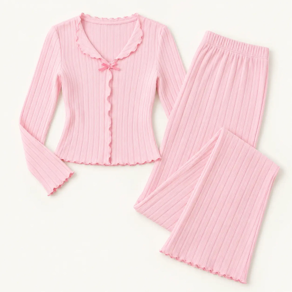 Pyjama Côtelé Rose – vue 5 | le Juste Pyjama