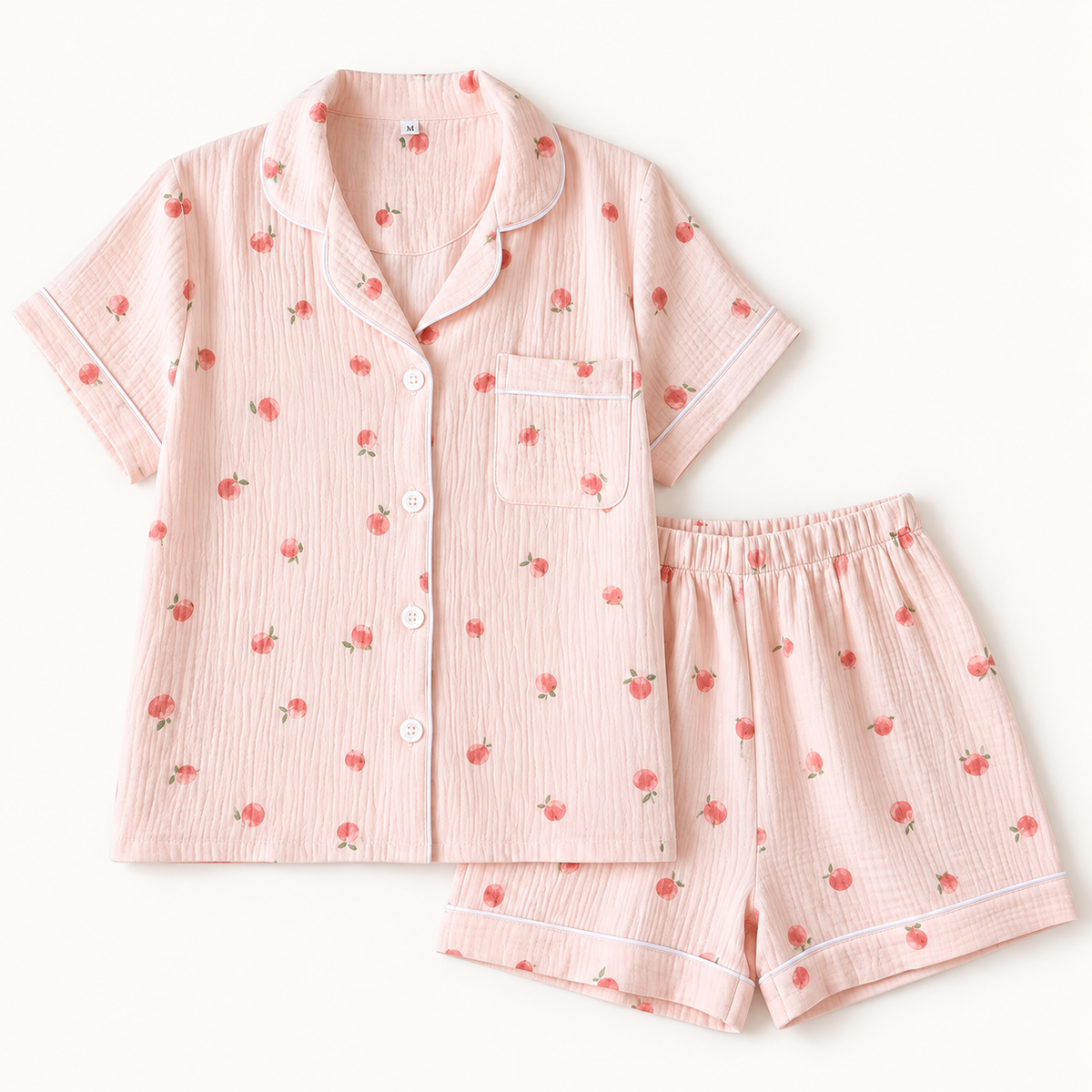 Pyjama Crêpe De Coton Manches Courtes Et Short Ensemble – vue 5 | le Juste Pyjama