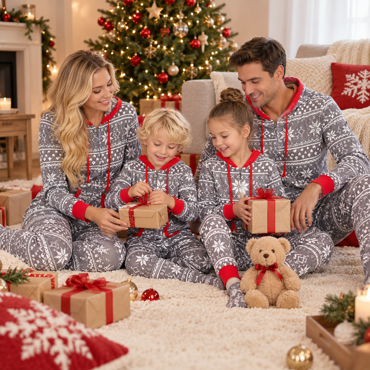 Pyjama De Noël Famille Assorti – vue 5 | le Juste Pyjama Image