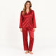 Pyjama Deux Pièces Boutonné En Satin Rouge – vue 2 | le Juste Pyjama