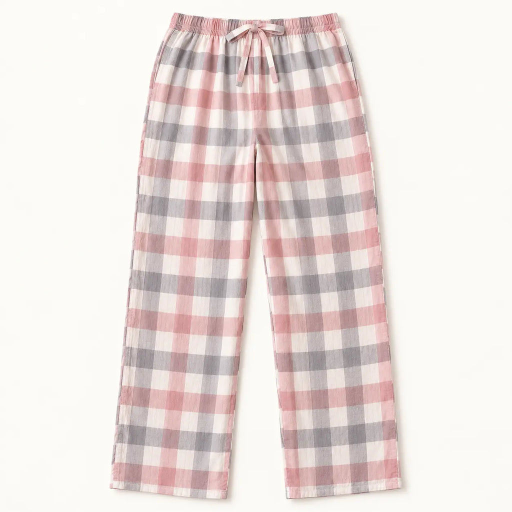 Pyjama En Coton À Carreaux coloris rose | le Juste Pyjama