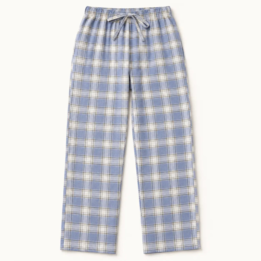 Pyjama En Coton À Carreaux coloris bleu | le Juste Pyjama