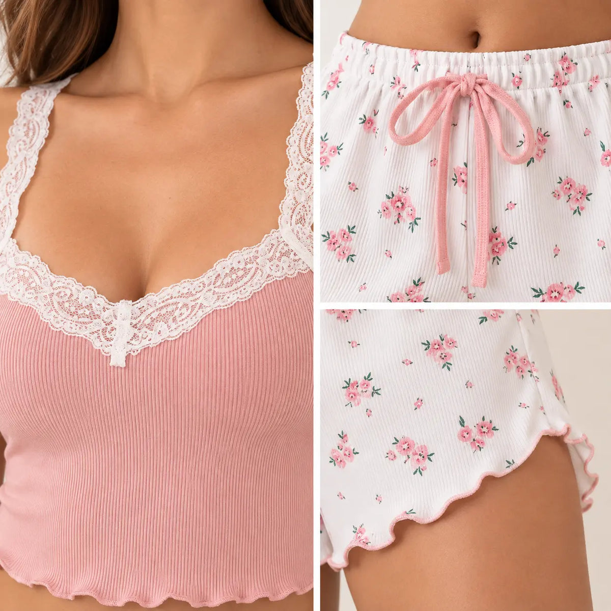 Pyjama En Dentelle Floral – vue 7 | le Juste Pyjama