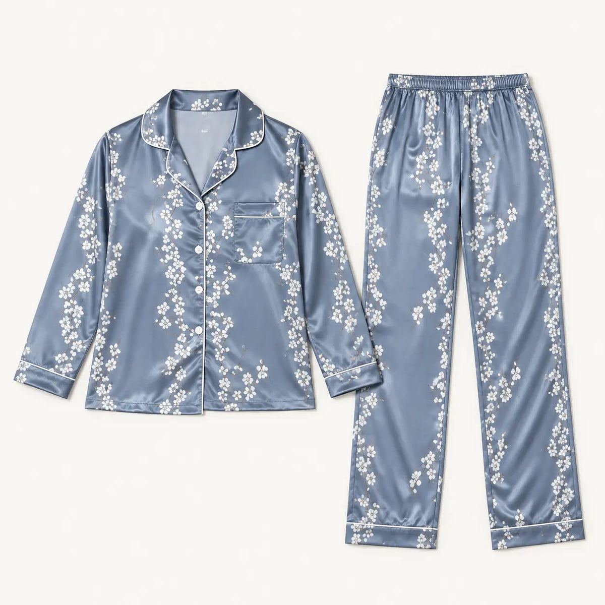 Pyjama En Satin À Imprimé Floral – vue 5 | le Juste Pyjama