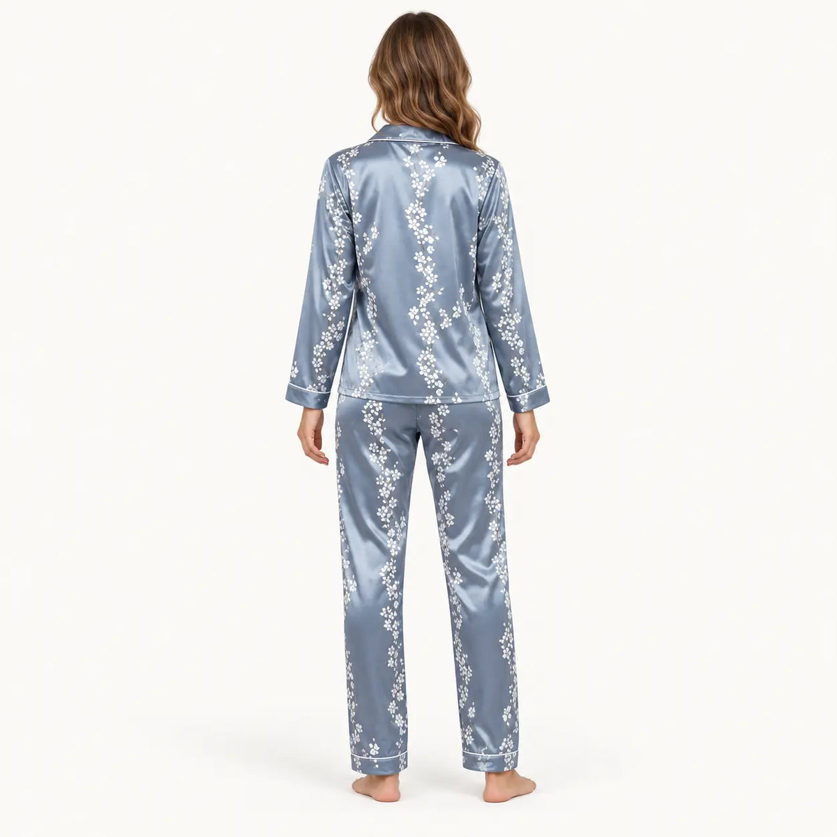 Pyjama En Satin À Imprimé Floral – vue 2 | le Juste Pyjama