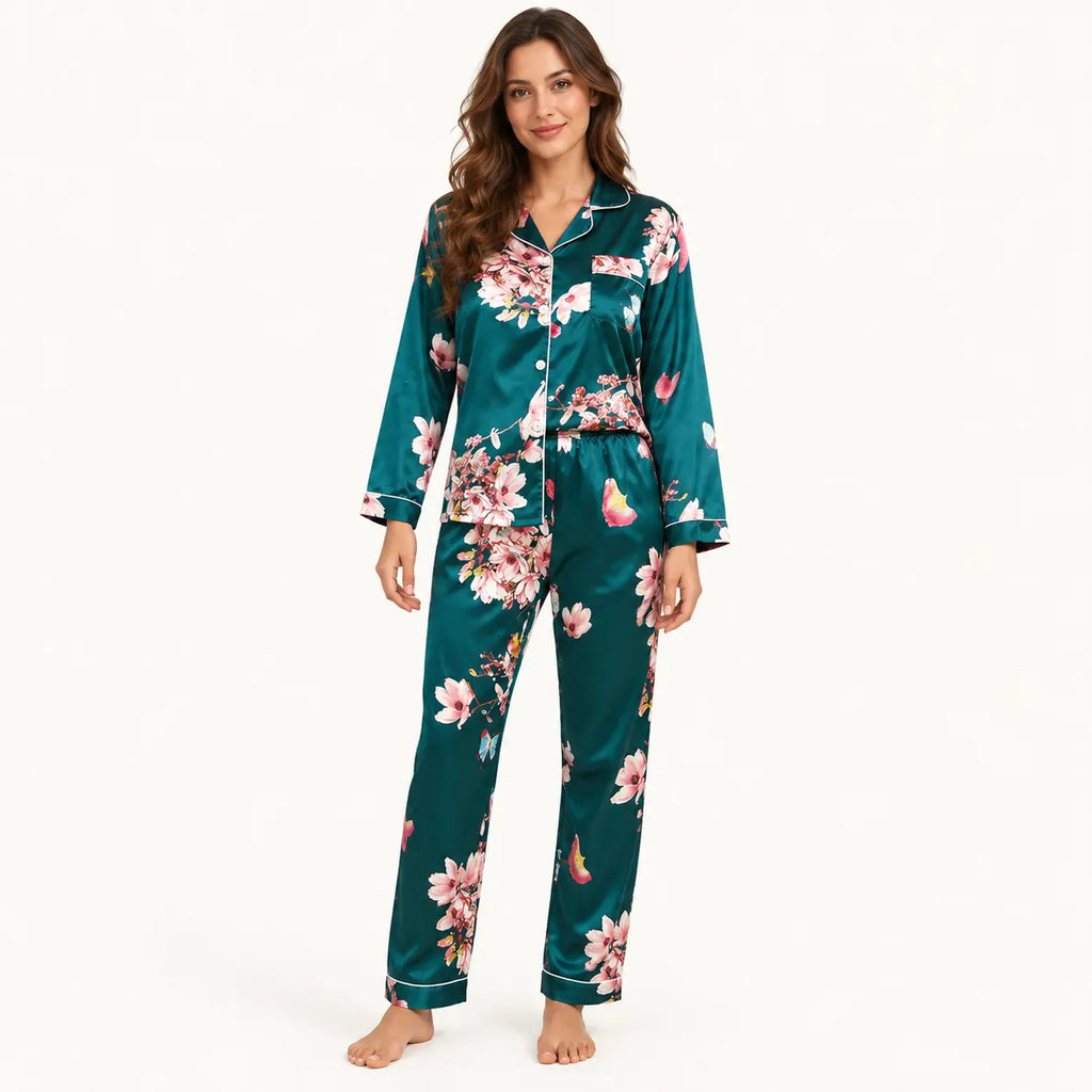 Pyjama En Satin À Imprimé Floral – vue 6 | le Juste Pyjama