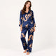 Pyjama En Satin Bleu Marine Imprimé Dragon Pour Couple – vue 3 | le Juste Pyjama