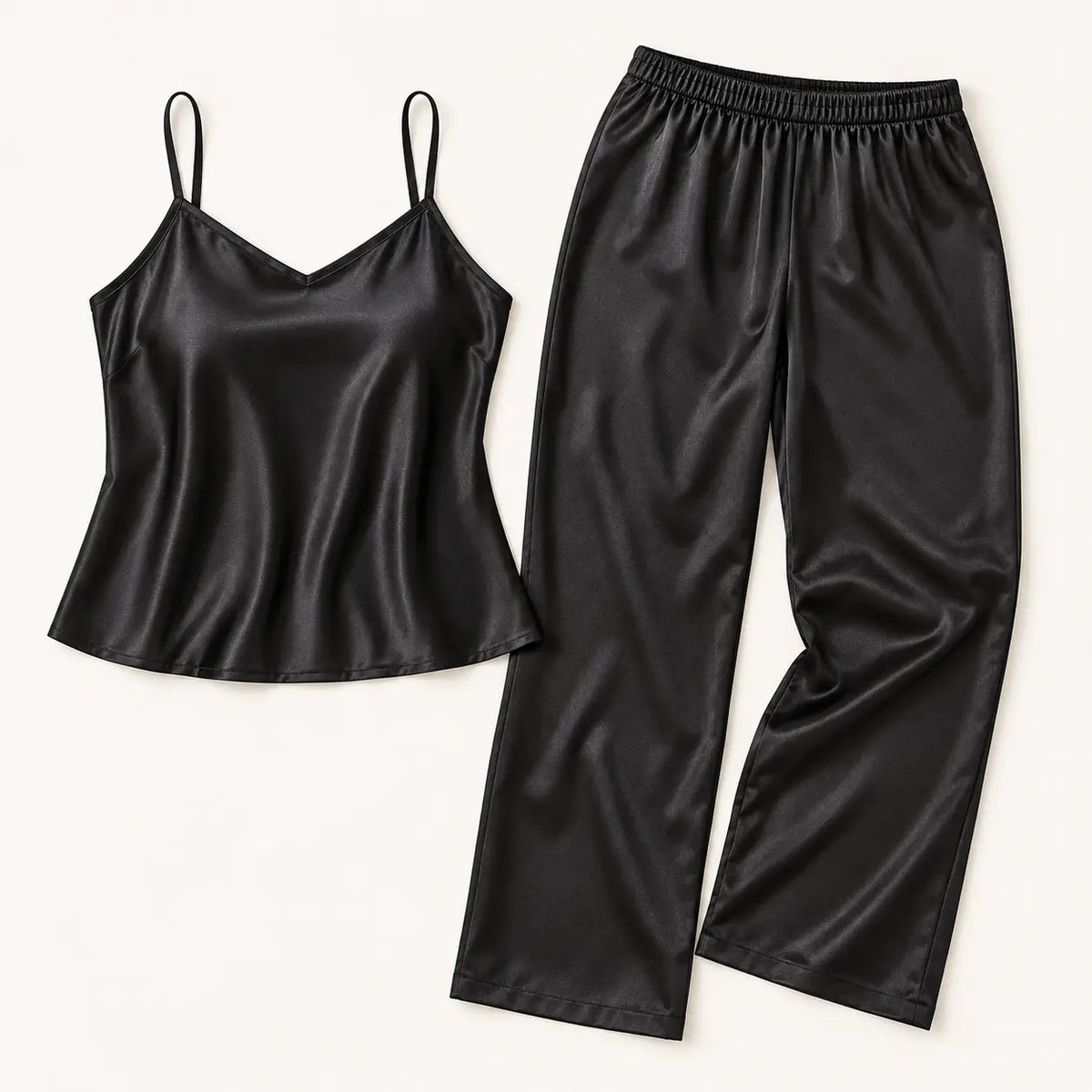 Pyjama En Satin De Polyester Col En V – vue 5 | le Juste Pyjama