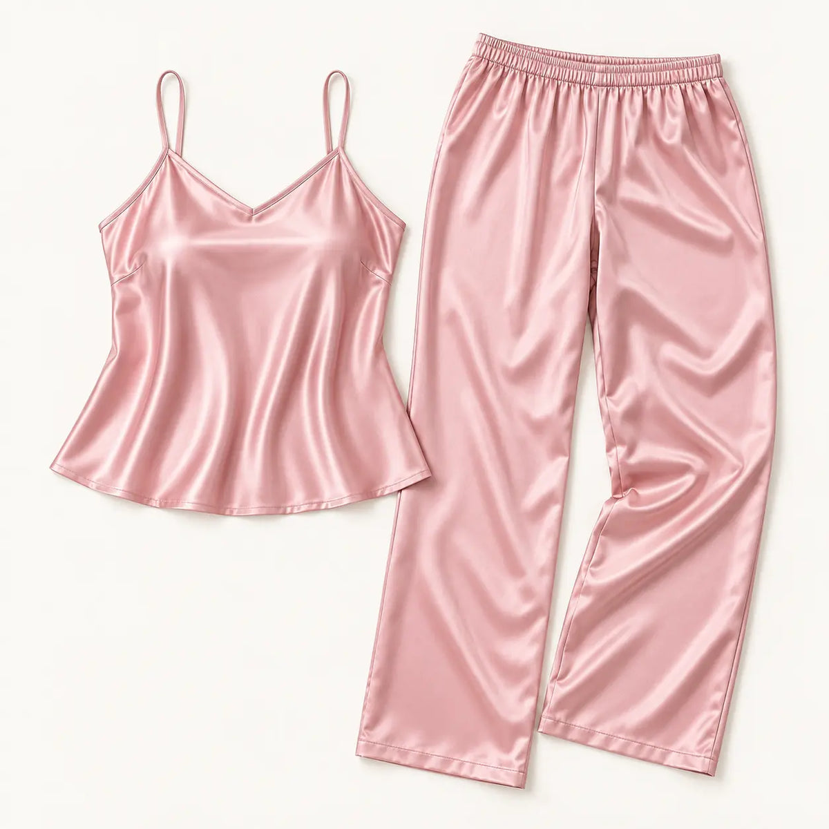 Pyjama En Satin De Polyester Col En V – vue 7 | le Juste Pyjama