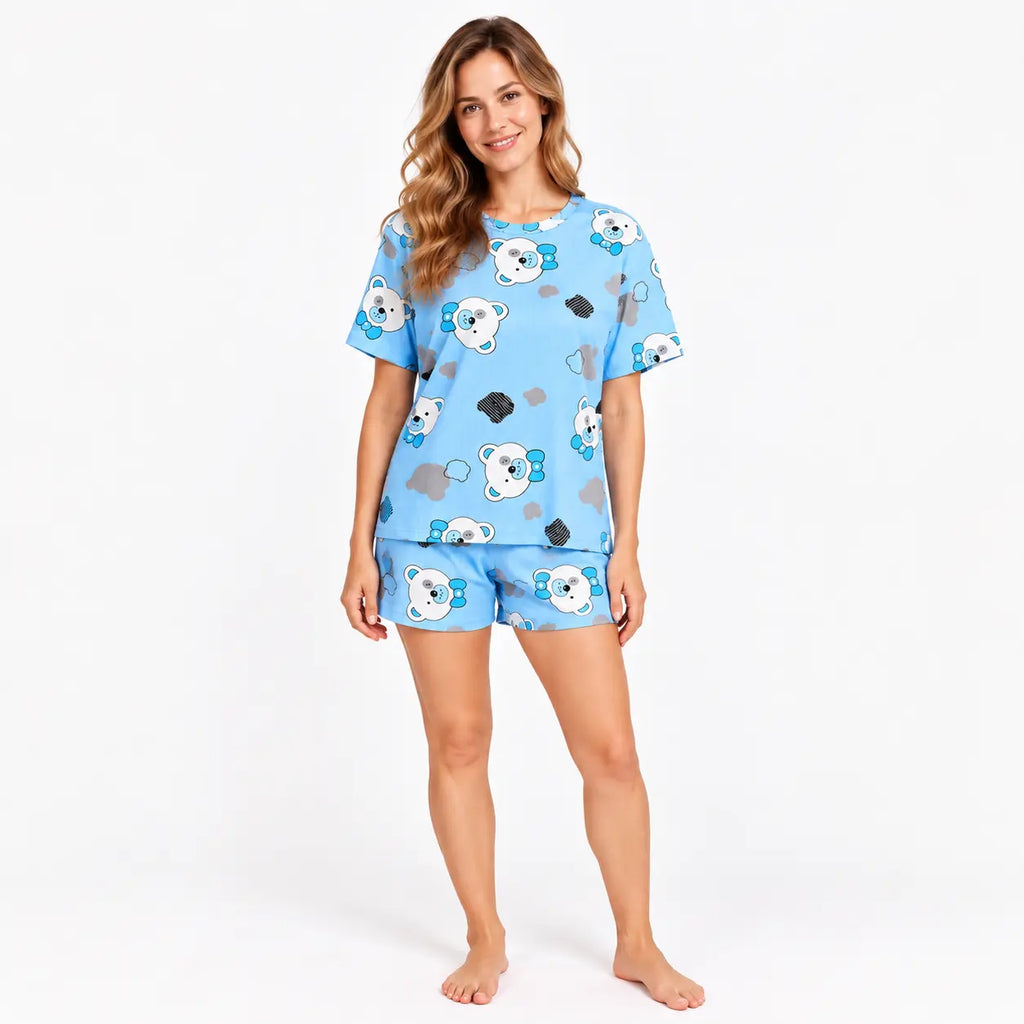 Pyjama Ensemble D'Été Bleu – vue 2 | le Juste Pyjama