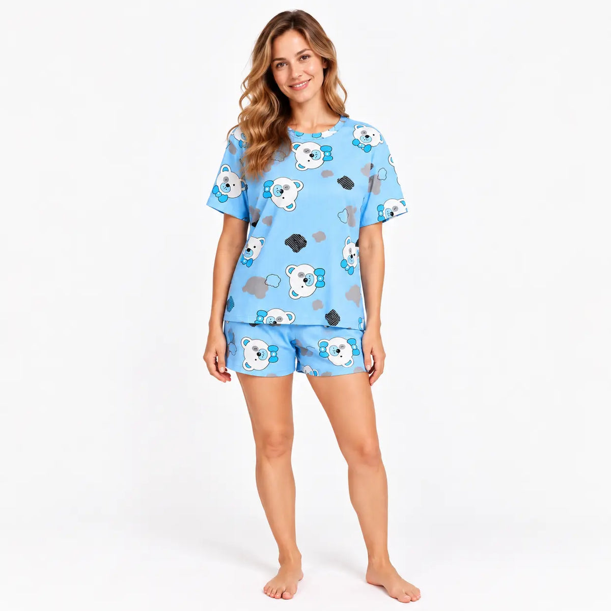Pyjama Ensemble D'Été Bleu – vue 2 | le Juste Pyjama