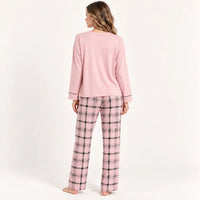 Pyjama Faux Coton Ensemble Rose – vue 2 | le Juste Pyjama