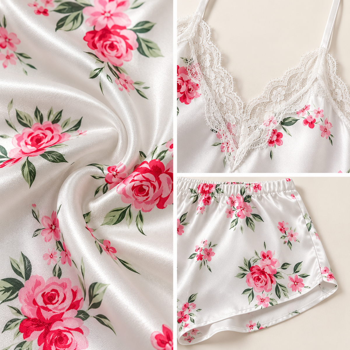 Pyjama Femme 2 Pièces À Imprimé Floral, Col V – vue 5 | le Juste Pyjama