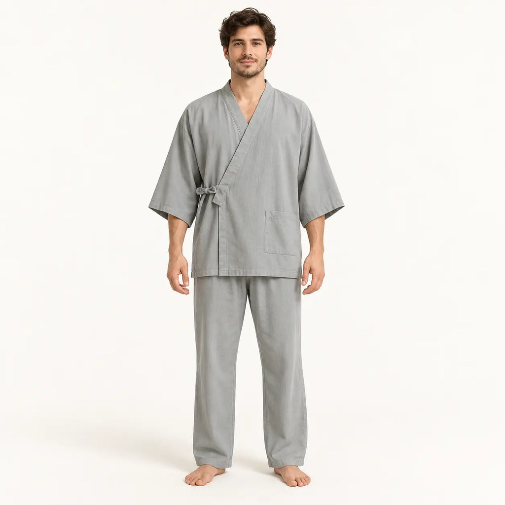 Pyjama Homme De Marque Style Kimono En Coton | le Juste Pyjama