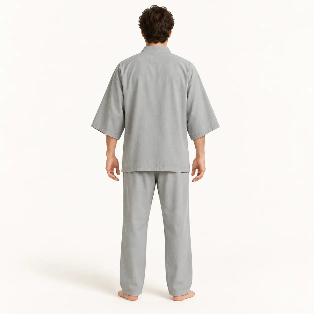 Pyjama Homme De Marque Style Kimono En Coton – vue 2 | le Juste Pyjama