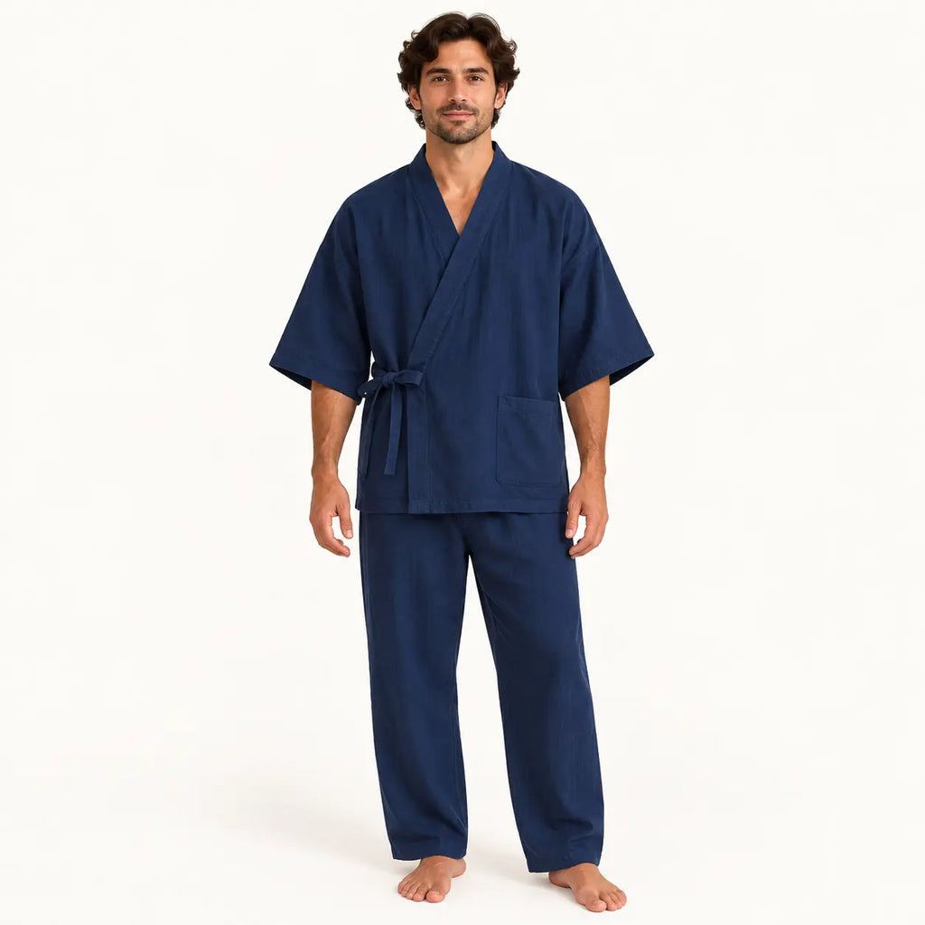 Pyjama Homme De Marque Style Kimono En Coton – vue 5 | le Juste Pyjama