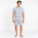 Pyjama Homme Short Tee Shirt Rayé Gris Et Blanc | le Juste Pyjama