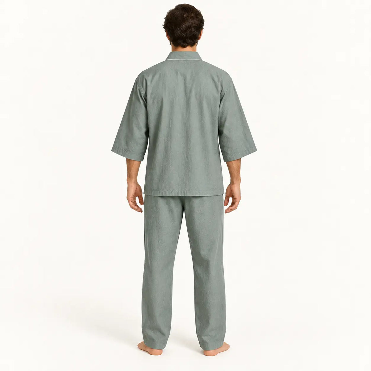 Pyjama Japonais Homme Style Kimono En Coton – vue 2 | le Juste Pyjama